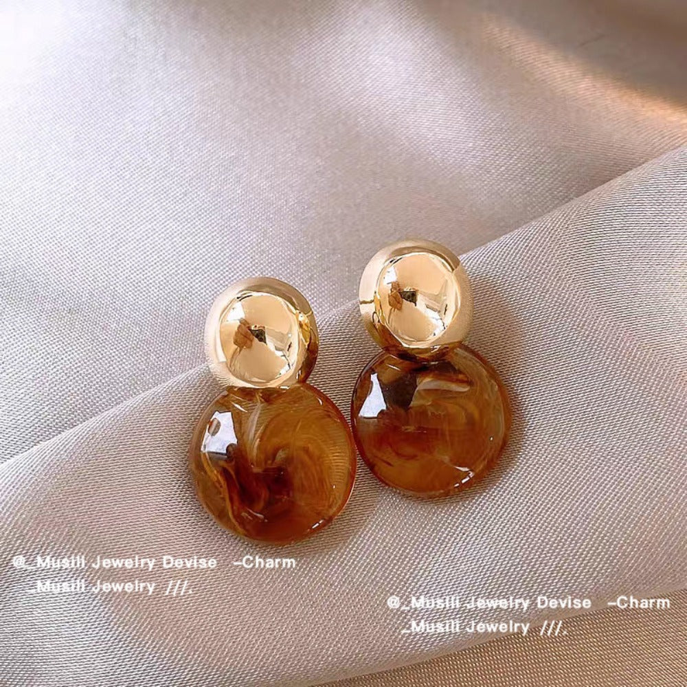 9 Pairs of Malaite Earrings, Light Luxury High-End Tiger's Eye Stud Earrings, Women's INS-Style Niche Versatile Earrings, Suitable for Daily Wear, Banquets, Parties, Multiple Styles for Different Weekly Outfits
