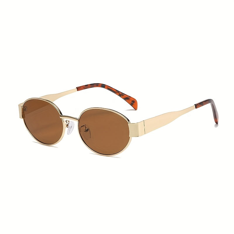 2pcs Retro Oval Metal Frame Fashion Glasses, Fashionable Design for Men And Women, Suitable for Daily Use, Travel And Beach