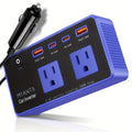 200W Car Inverter, DC 12V To 110V AC Power Inverters For Vehicles With PD 24W USB-C, Dual USB Ports And QC3.0 Fast Charging Ports Car Charger Adapter, Multi-protection Techniques, Car Tools, Good Gift, Without Battery