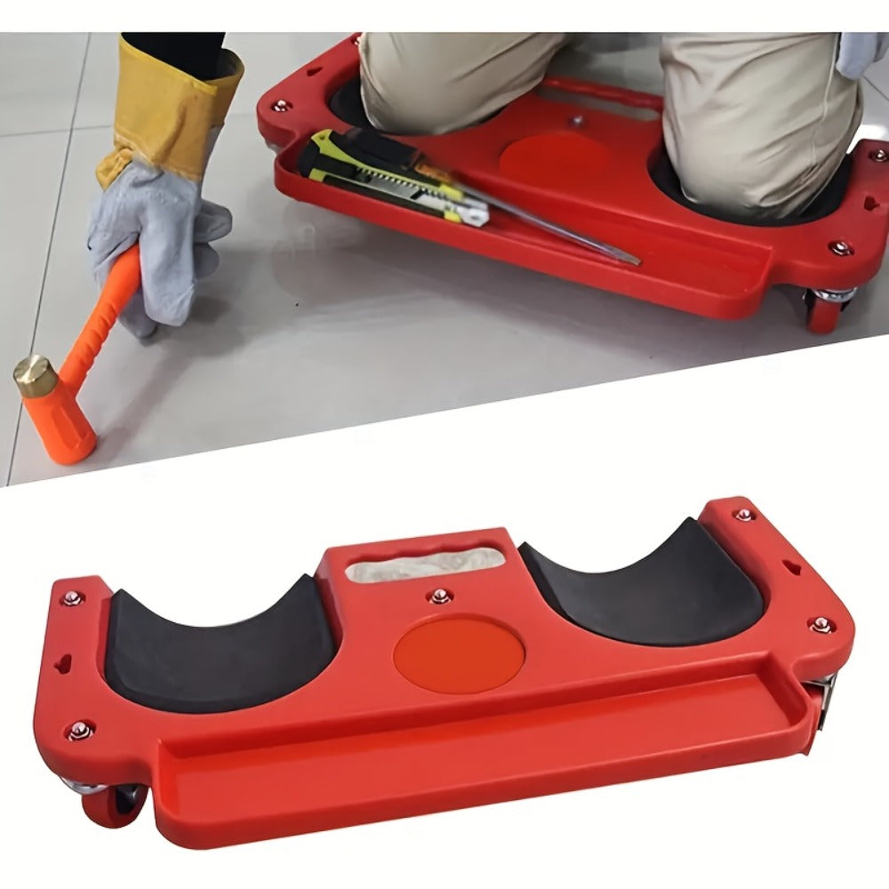 [With Wheels] 1pc Rolling Knee Pad Platform with Wheels, ABS Material, Multi-Function with Built-In Tool Tray, Comfortable Cushioned Kneeling Pad for Machine Workers, Carpenters, Flooring, And Car Repairs