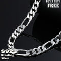 925 Sterling Silver Coarse Figaro Necklace, Retro Minimalist Design, Men'S Necklaces, Women'S Necklaces, Men'S Jewelry, Women'S Jewelry, Fashionable Jewelry Gifts, With Gift Box, Buy 2 Get 1 Free, Total Weight Of The Product(6.25g)