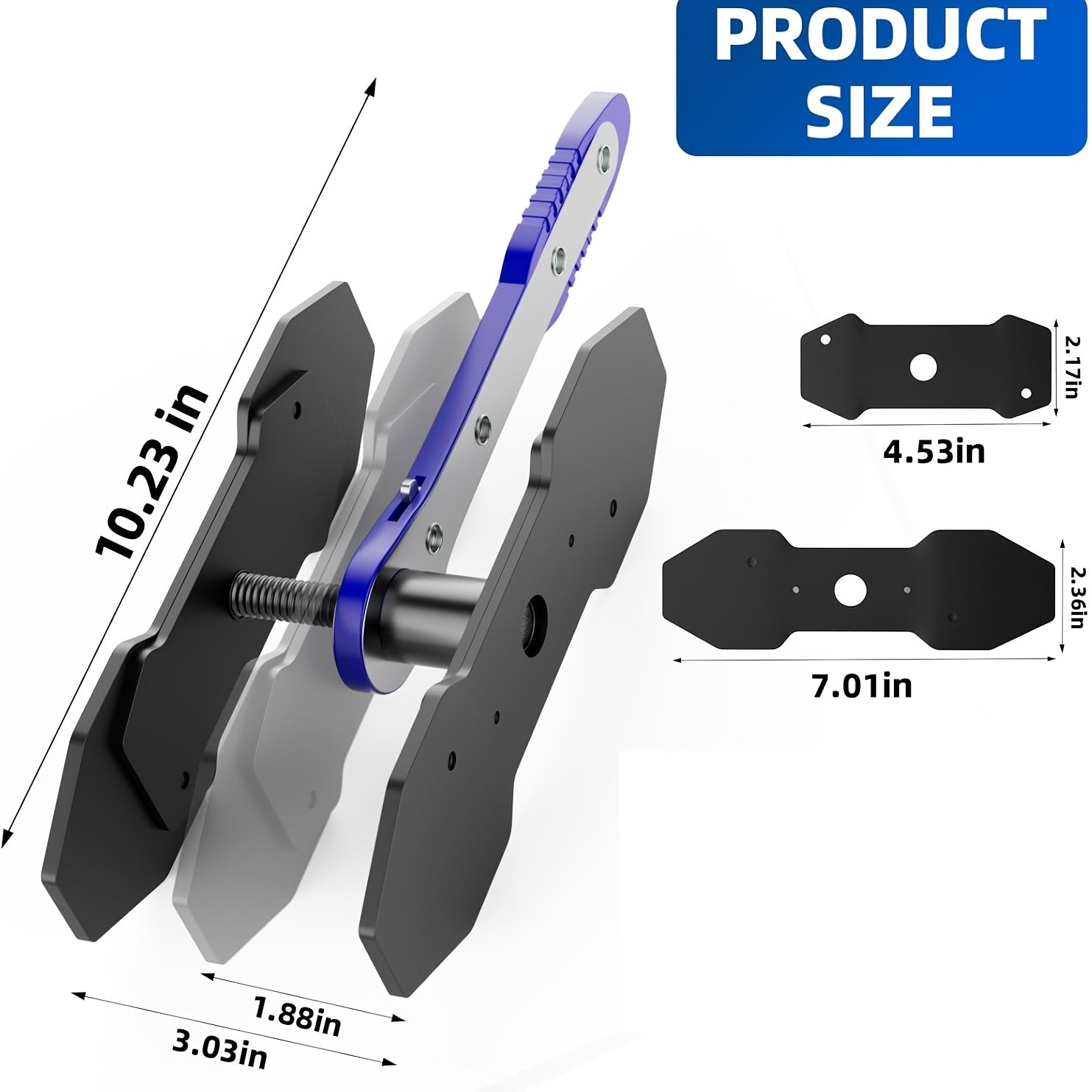 Brake Caliper Compression Tool Set, Automotive Quad Disc Pistion Ratchet Ratcheting Press Tool, Car Brake Pads Retractor Compressor with 4pcs Spreader Plates for Brake Pump Adjustment