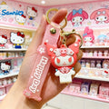 [Hello Kitty Keychain] 5pcs Sanrio Hello Kitty Keychain, Adorable Cherry Blossom Series Keychain, Backpack Charm, Hanging Decoration, Car Keychain, Petite for Women to Wear Out, Good Luck Charm for The First Day of School, Decorative Sanrio Items