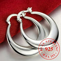 Exquisite 925 Silvery Hoop Earrings - Hypoallergenic, Elegant, And Sexy Accessories with Durable Design, Perfect for Women, Ramadan Holiday, And All Seasons, Suitable for Sensitive Skin