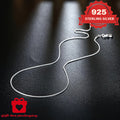 1mm Handmade Necklace, 925 Sterling Silvery Fashion Round Snake Chain Necklace, Unisex, Available In Sizes, Mother's Day, Daily Gift for Him/Her/Girlfriend, Comes In A Beautiful Gift Box, TotalWeight Of The Product(Silvery Gram Weight 6.24g)