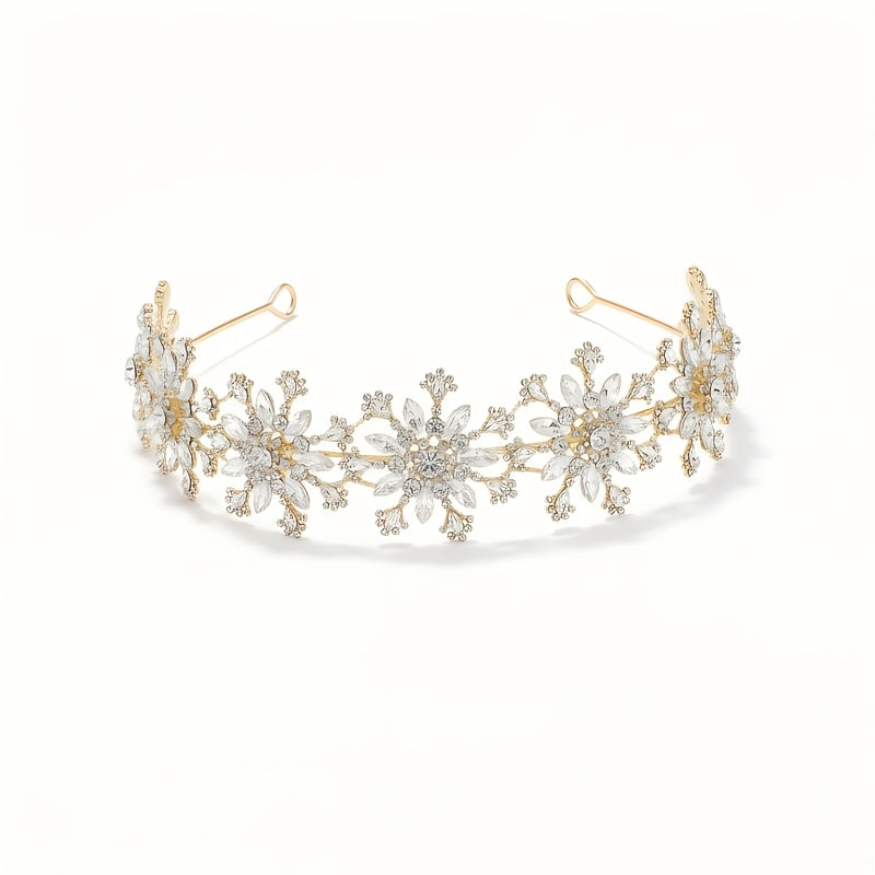 1pc Snowflake Crown Tiara for Women Party Rhinestone Prom Diadem Headband Crown Bridal Wedding Hair Accessories Jewelry Tiaras And Crowns Gift