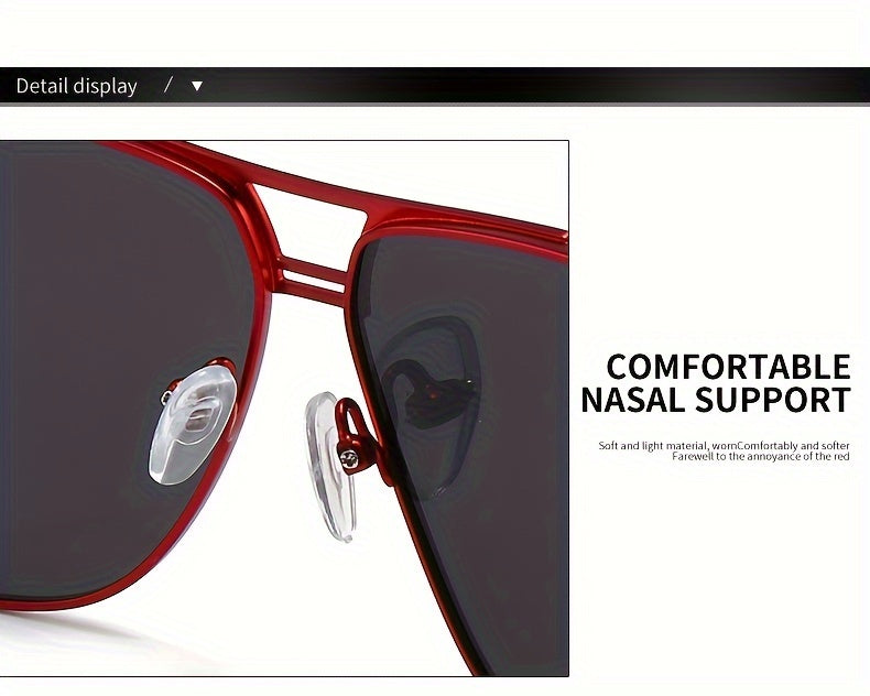 Men'S Oversized Frame Sunglasses - Black to Red Gradient TAC Lens Non-Eyewear, Full-Rim Spectacle Frames (>139Mm) for Formal & Everyday Outfits - Easy-Clean Lens Surface, Stylish Eyewear, Polished End