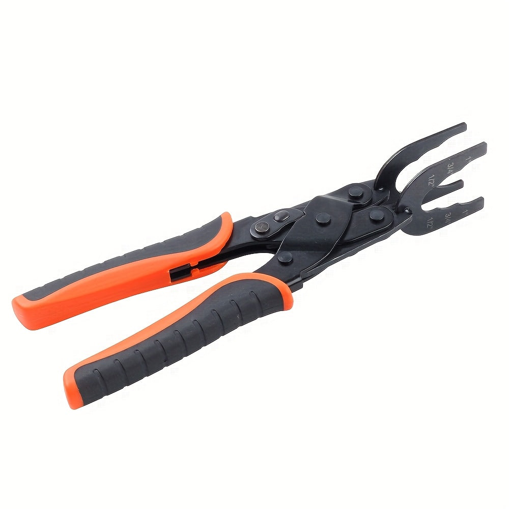 [Pipe Disconnect Tool] Quick Connect Pipe Disconnect Tool Push to Connect Disassembly Pliers Carbon Steel with Ergonomic Non Slip Handle Compact And Compatible with PEX PVC And Copper Pipes Works with 1/2 Inch 3/4 Inch And 1 Inch Fittings for Easy Install