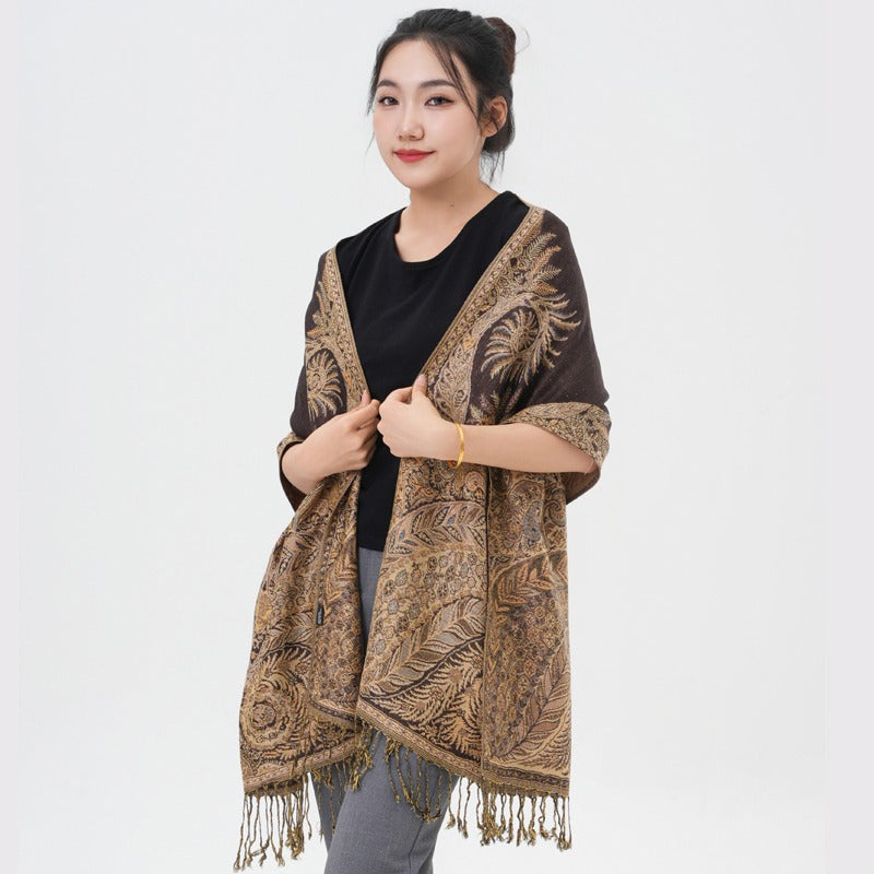 Phoenix Tail Thicker Paisley Pashmina Scarf