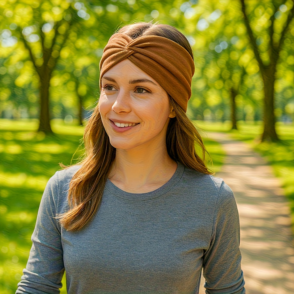 20pcs Solid Color Absorbent Wide Headband Elastic Sports Headscarf, Suitable for Fitness, Yoga, Running, Cycling, Basketball, Everyday Hair, Valentine'S Day Gift. Wide And Soft Stylish Bohemian Headband Elastic Yoga Hairband