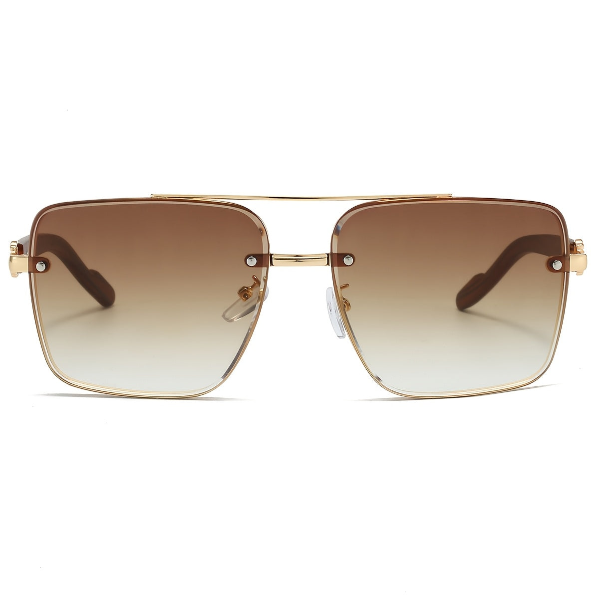 Unisex Square -Bridge Sunglasses - Premium Woodgrain UV400 AC Lenses with Lightweight PC Frame - Luxe Retro Style for Driving/Travel/Street Style - Includes Protection Case, Versatile for All Occasions