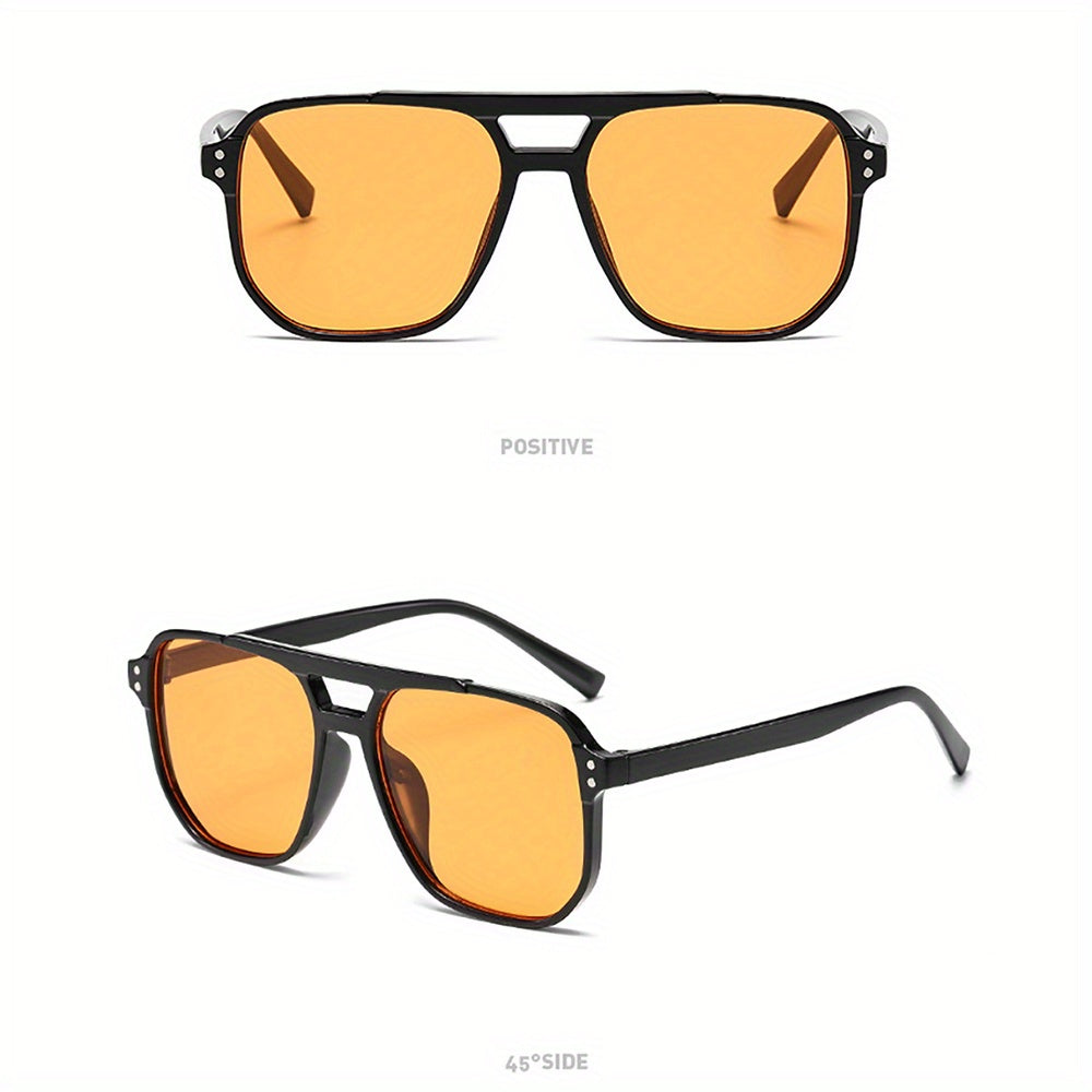 3pcs Fashionable Rectangular Plastic Glasses for Women with Leopard Print Detail, Dual Bridge Design, Reflective Lens, PC Material, Ideal for Daily Wear, Summer Festival, Birthday Gift, Mothers Day Gift