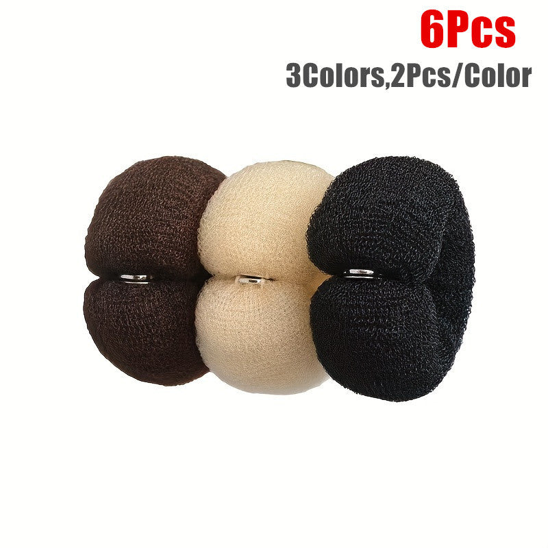 6pcs/ set of elegant invisible fluffy headbands, hair bun maker, suitable for party and holiday hairstyle design, perfect for casual wear, Christmas, New Year, Valentine's Day gifts