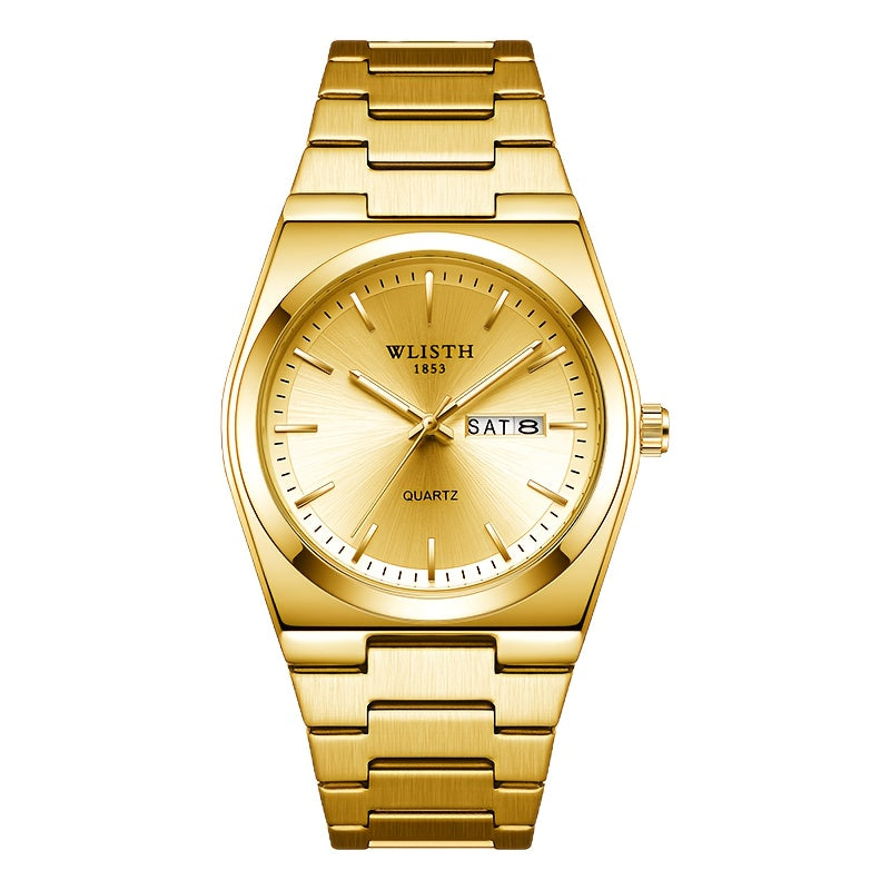 A Straightforward Men'S Timepiece, Glowing Sports Quartz Watch, Stylish Wristwatch for Men, Refined Standard Gear for Gentlemen. Date Adjustable in Multiple Languages.