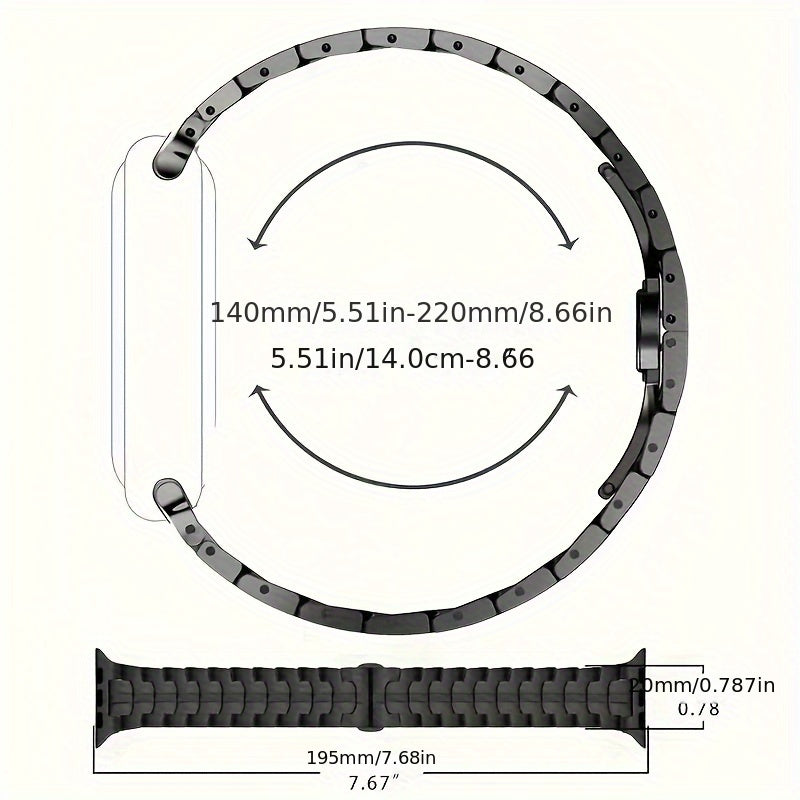Women's Business Stainless Steel Band Watch Strap - Butterfly Clasp, Durable Metal Design | Elegant Business Style | Sturdy Folding Closure