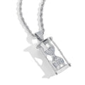 S925 925 Silver Hourglass Pendant Hip Hop Necklace, Unique Jewelry for Both Men And Women, Made of 925 Silver