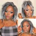 12"Dreadlock Wig Short Dreadlock Wig Dreadlock Wig Braided Wigs for Short Afro Dreadlock Wigs Cosplay Wig for Women Curly Synthetic Wigs for Daily Or Use Party Cosplay (Gray)