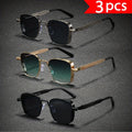 3 Pairs Punk Style Rectangular Glasses- Unisex Cyberpunk Fashion Glasses with Black& Golden Frames, Decorative Lenses for Men& Women, Casual& Formal Wear, Stylish Eyewear, Durable Eyewear, Casual Wear, Formal Accessories, Rectangular Frames, Sturdy Constr