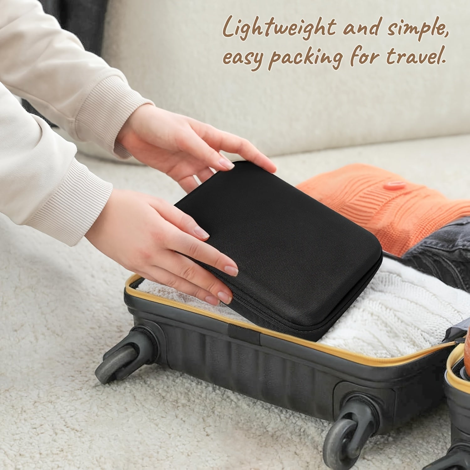 Organizer Case Adjustable Slot for Eyeglasses Hard-Shell Portable Storage Box for Men Women