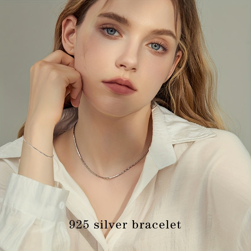 [Sterling Silvery Necklace] 925 Sterling Silvery Women's Necklace, Exquisite And Durable, Available In Sizes 16/ 18/ 20/ 22/ 24inch Cm, An Ideal Choice for Pendant Matching