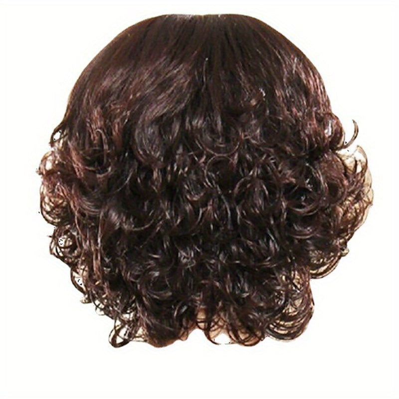 Women's -Looking Short Loose Curly Wig - Full Cover Elderly/Middle-Aged Mom Hairpiece Suitable for Daily Wear, Parties, Theater Costumes - Comfortable & Versatile Elderly Woman Wig