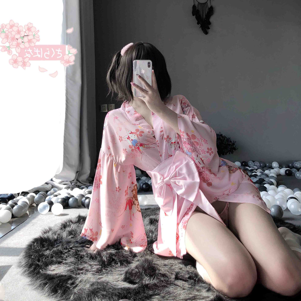 T-1141 Japanese cute open-chest kimono
