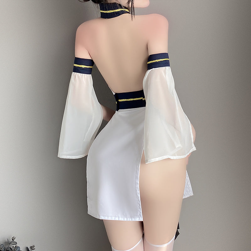 MY-8706 Japanese Toei split halterneck cross kimono uniform set