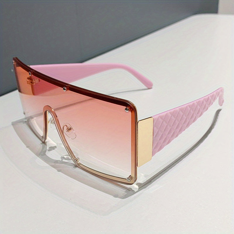 Women's Fashion Large Frame Glasses with Wide Brim- Rhinestone Edge Accent Perfect for,, And Casual Attire