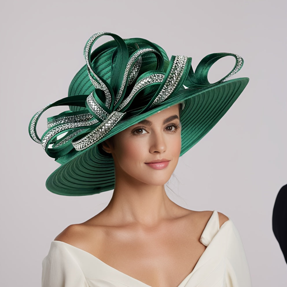 Handmade Ladies' Wide-Brim Church Hat Suitable for Weddings & Special Occasions - Elegant Sunday Bonnet Gift for Mothers, Grandmothers, Box Packaging, Dry Only, for the, for the Church, for the Event