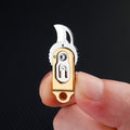 Brass Mini Keychain - Foldable Thumb Stud Design with Drop Point Blade & V-Grind Edge, Anti-Stain Compact Pocket Tool for Outdoor Camping, Hiking, Everyday Carry, Camping Additions, Durable Construction, Utility Blade, Hikers And Campers