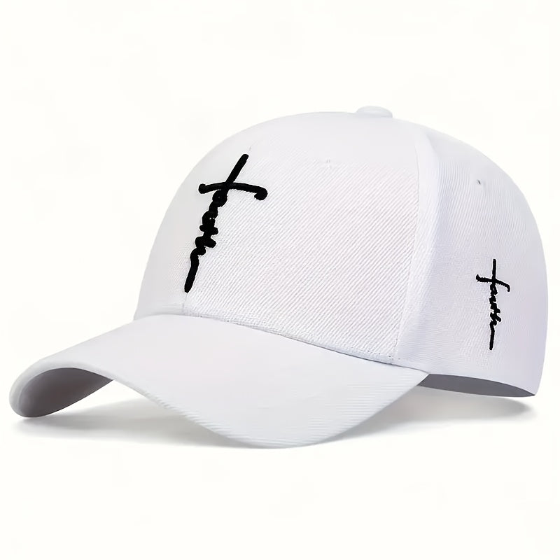4pcs Lightweight Unisex Embroidered Baseball Hat Cap - Cross Embroidery Casual Sports Caps for Women And Men, Easy Casual Dad Hats, Sunhat, Adjustable Solid Color, Suitable for All Seasons