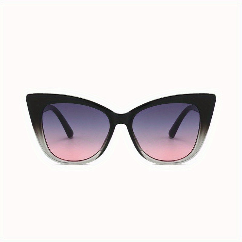VIUIRNKA Women's Fashion Glasses, New Trendy Cat Eye Fashion Glasses, Luxury Y2K Inspired Design, Ideal for Beach Vacation Cruise And Social Party, with Protection Case And Essential Cleaning Cloth, Retro Charm