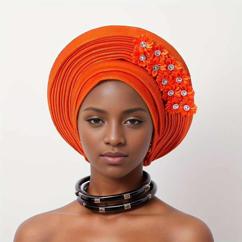 Handmade Elegant Aso Oke Headscarf for Women, Perfect for Weddings And Parties in Nigeria