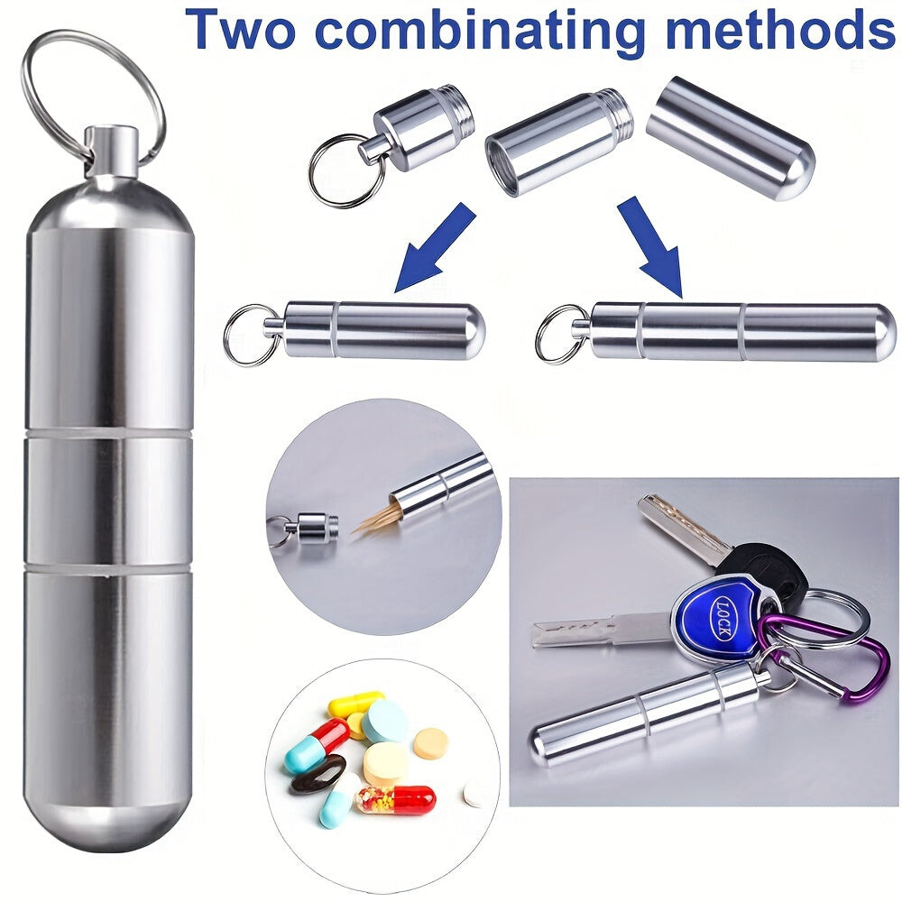 4 Pack Multipurpose Mini Portable Cigarette Case Holder With Keychain, Pill Box, Toothpicks Storage Container, Christmas gifts