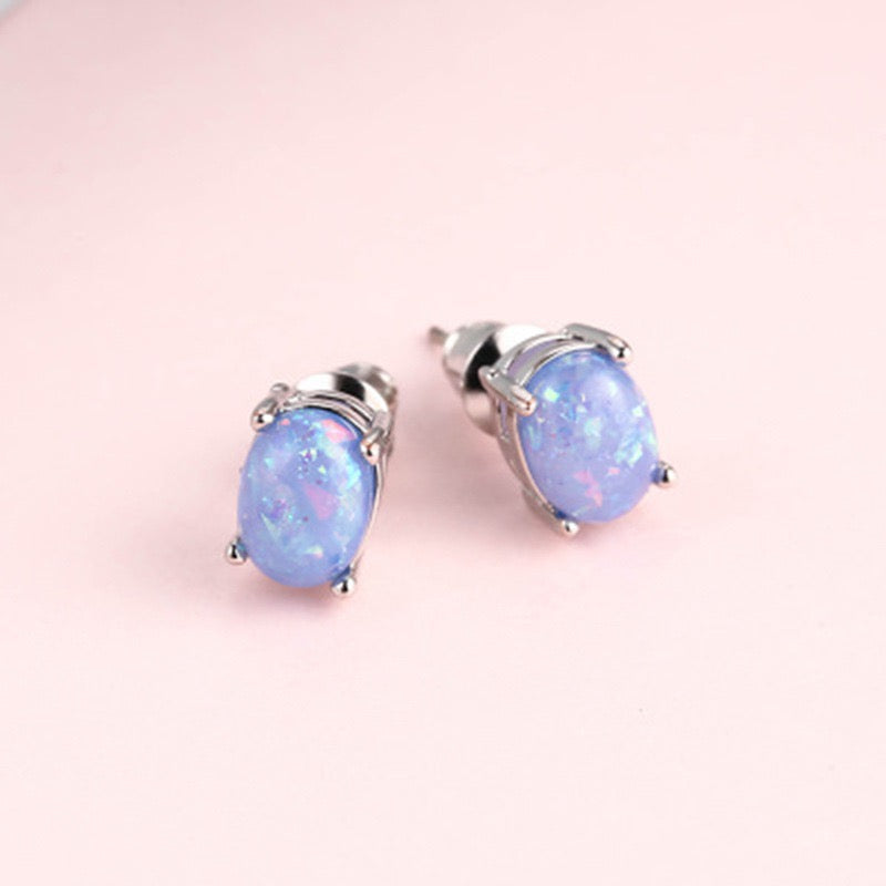 Opal Earring S925 Sterling Silver | Black Opal Jewelry, Birthday and Christmas Gifts for Her, Daily and Vacation Wear