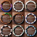 9pcs of 8mm Bohemian  elastic beaded jewelry, suitable for birthdays, holidays and daily wear, suitable for both men and women to wear throughout the year