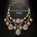 Stylish And Jewelry Set Featuring a Stunning Rhinestone Necklace And Matching Earrings