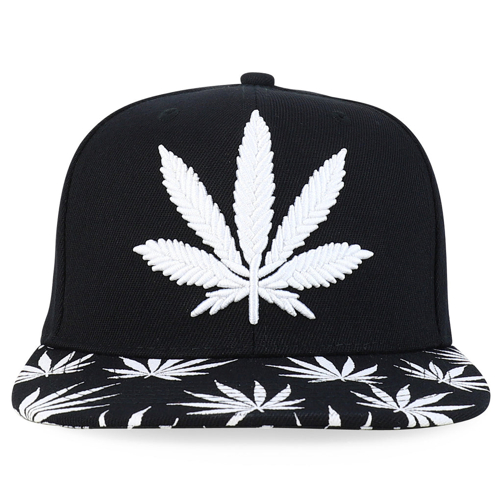 Rasta MJ Leaf 3D Embroidered Flat Bill Snapback Cap
