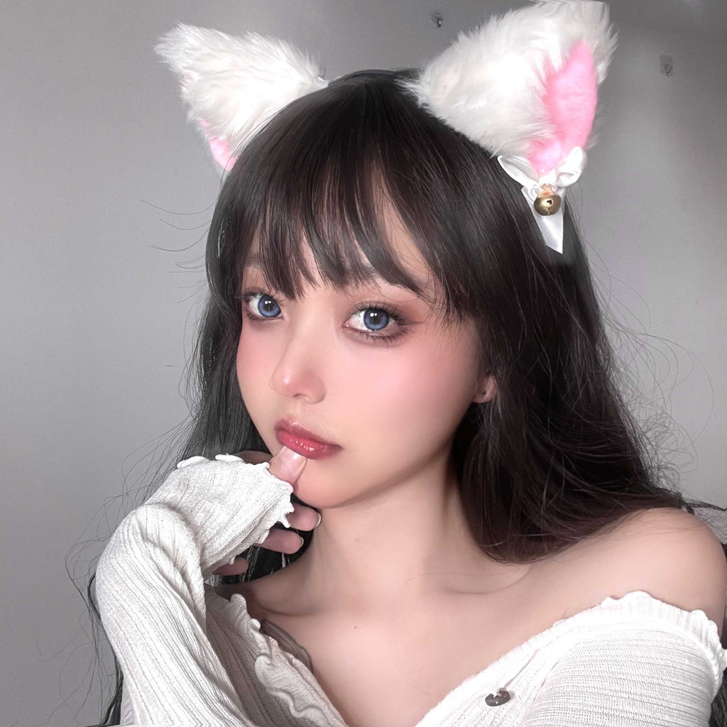 P-140 Plush cat ear bell hairband