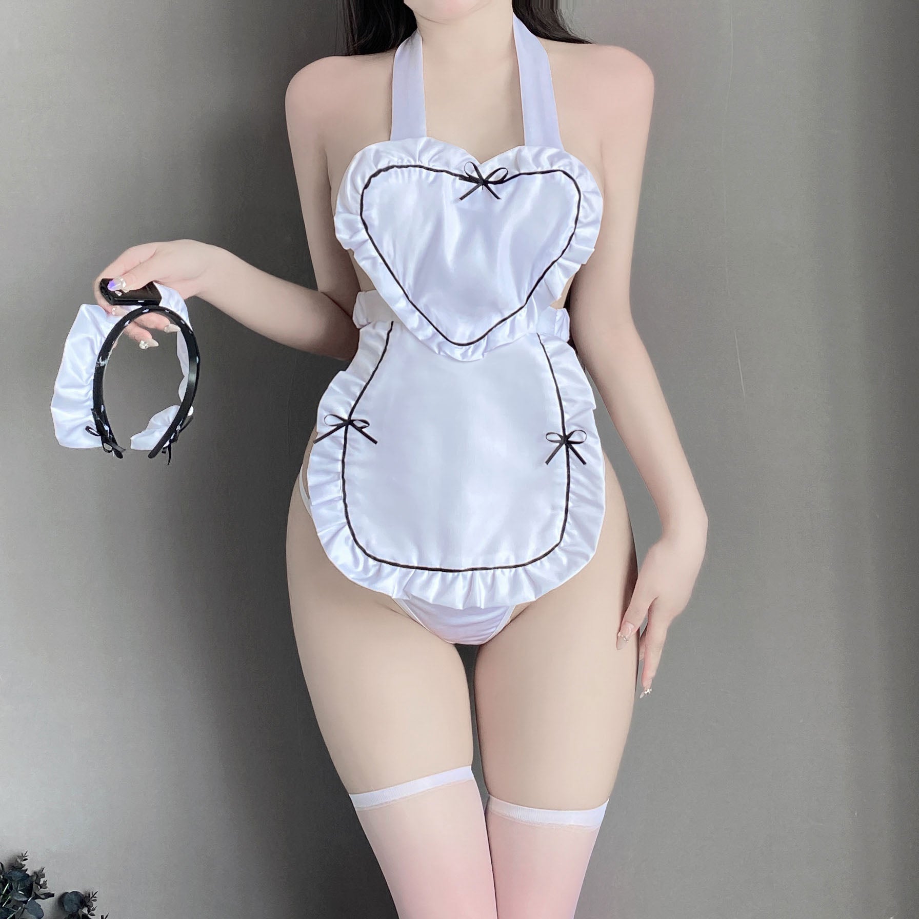 T-1612 Sexy maid cosplay maid passion nightwear without taking off belly pocket