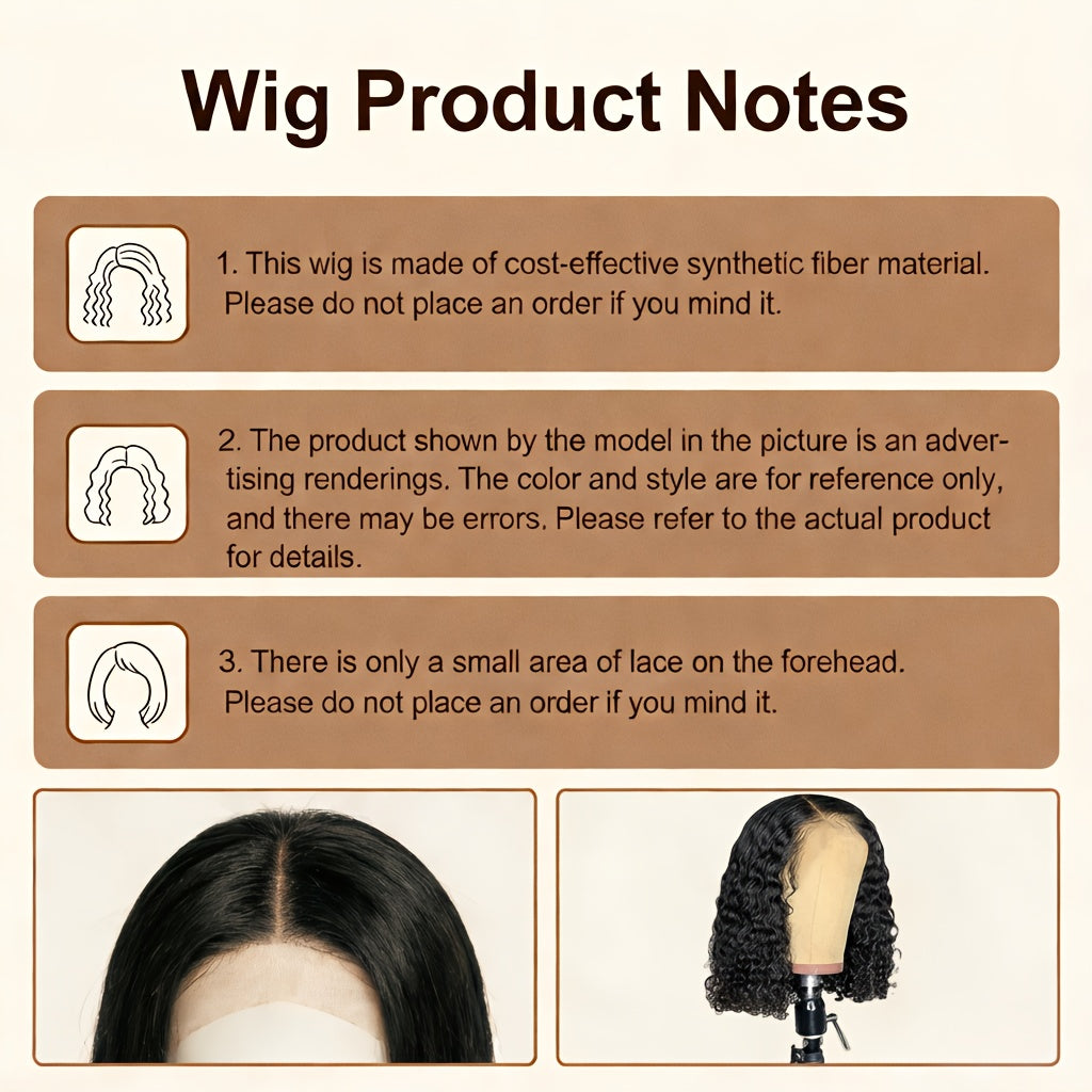 Cosplay Wig | Natural Black Wavy Wig with Pre-Styled Hairline, Comfortable Fit, Fluffy Thick Natural Look, Easy to Maintain | Ideal for Work, Dates, Concerts And Cosplay | African-Style Wig | Deep Wave Wig | Party Wig
