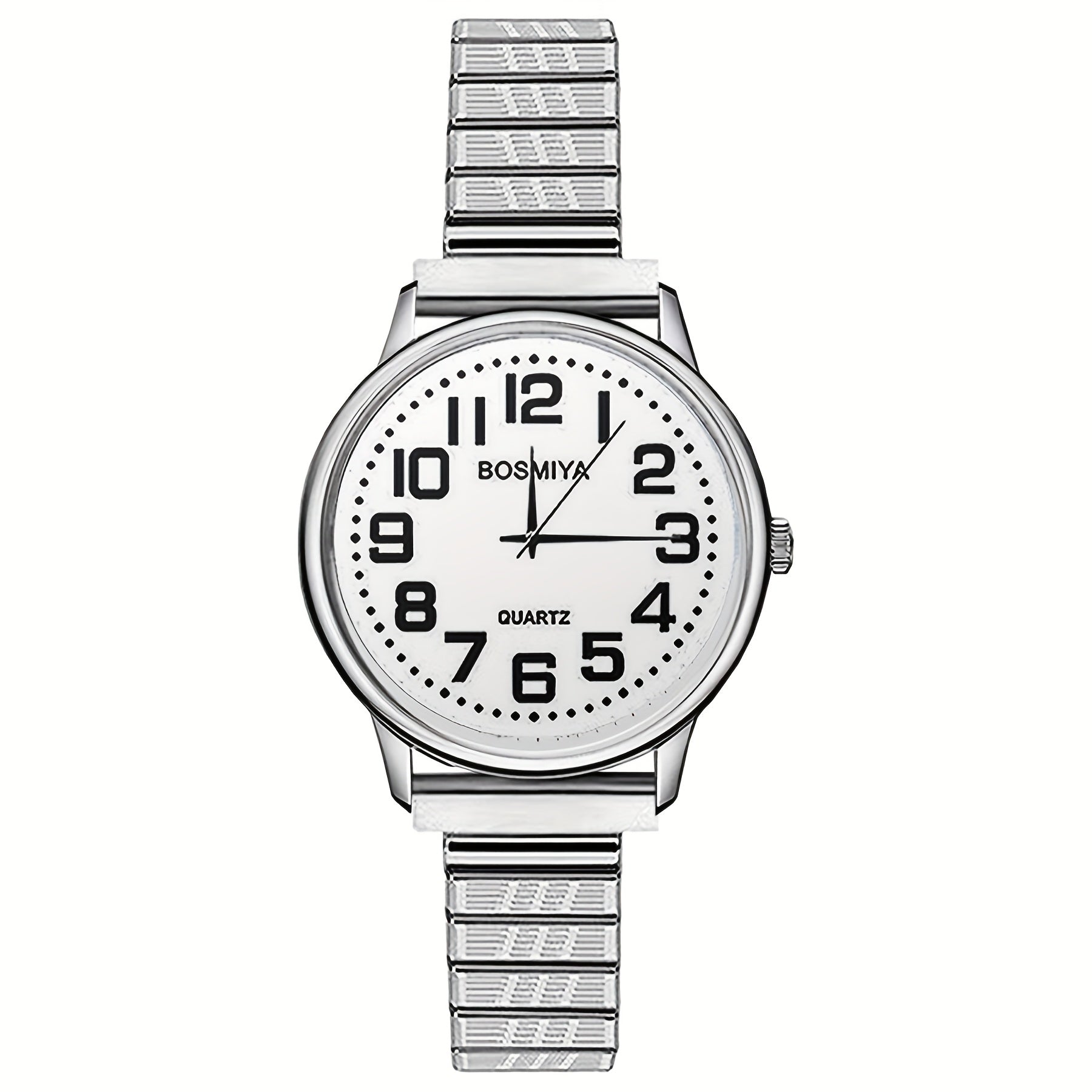 Women's Analog Quartz Elastic Watch, Stretch Wristwatch, Round Case, Expandable Strap, Large Arabic Numerals Scale Dial, Clear And Easy to Read, Suitable for Daily Casual Business Wear, Birthday Christmas Gift