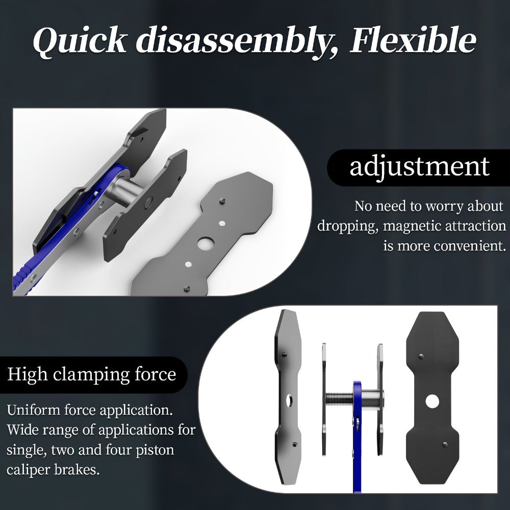 Brake Caliper Press Tool Car Piston Spreader Pad 360 Degree Swing Ratchet Hand Wrench Expander For Single Twin Quad Piston Disc Brake Vehicle