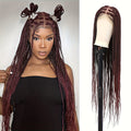 Handmade Full Lace Box Braided Wig 28 Inch No Knots Braids Hairpiece Suitable for Women & Girls, Multi-Color Options for Daily Wear, Parties, Special Events (Christmas, Halloween) - Look, Maintenance