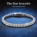 Tennis Bracelet 925 Sterling Silver 5mm 0.5-carat Moissanite, Exquisite Jewelry Gift, Suitable For Banquets And Dinners, Hip-hop, Couple Style, Wedding Gift, Anniversary Gift, Christmas And Birthday Gift