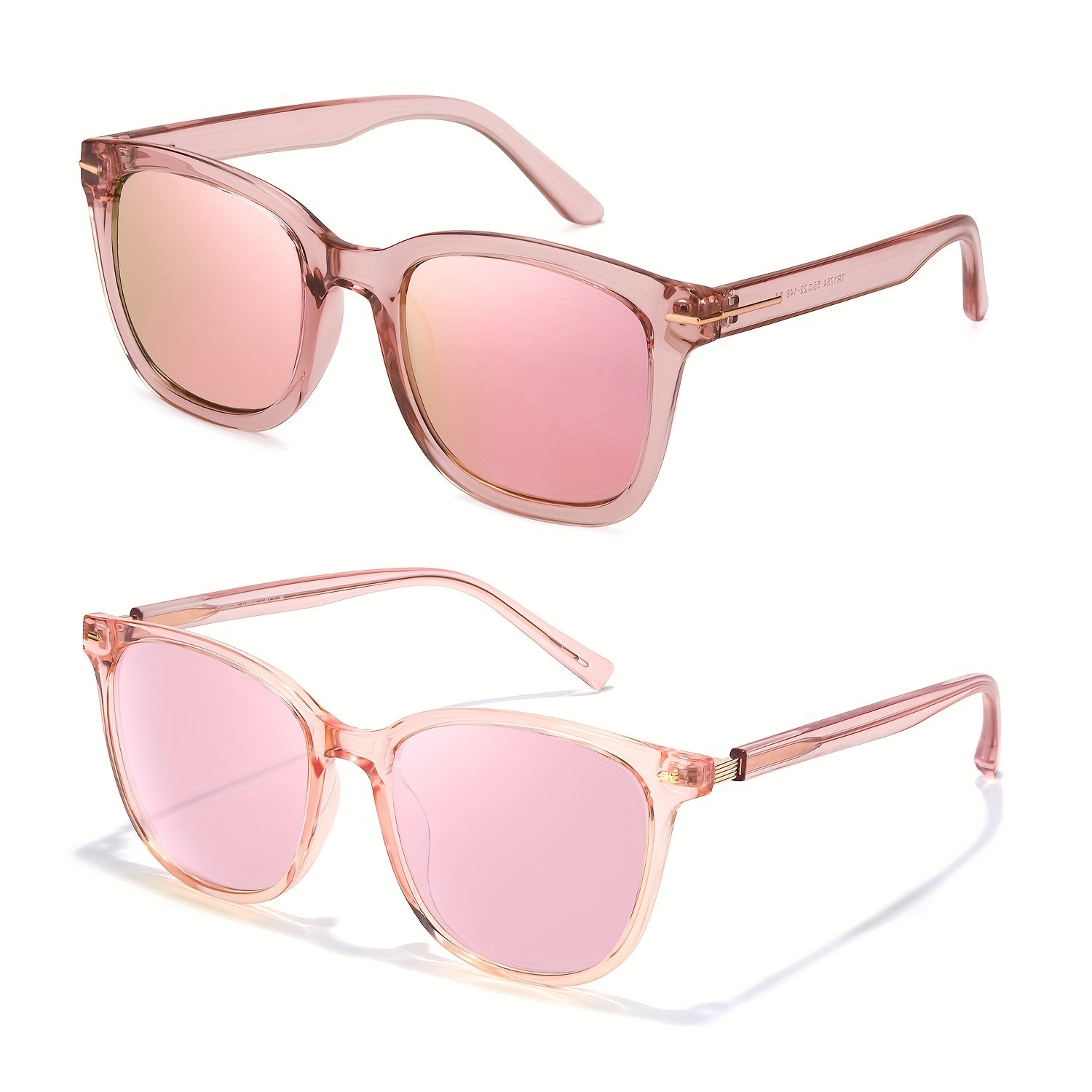 [2pcs] Women'S Polarized Sunglasses with Wrap-Around Butterfly Heart Design, Trendy Jackie-O Style for UV400 Protection
