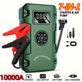 10000A 7-in-1 Multi-Function Emergency Jump Starter with Air Pump, 150PSL Car Battery Booster, Tire Inflator, Portable Vehicle Battery Charger, Suitable for 2.64-Gallon Gasoline or 2.38-Gallon Diesel Batteries, LED Emergency Light