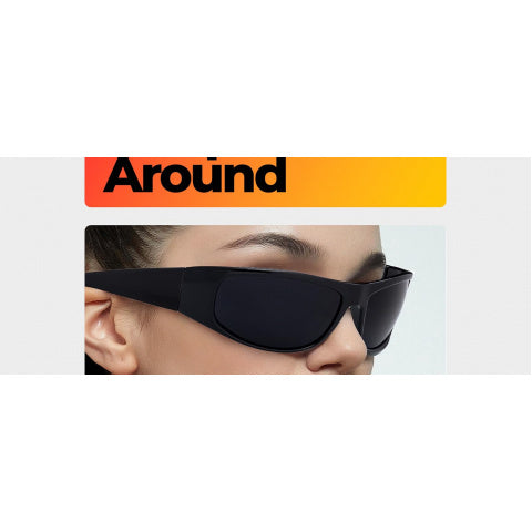 Super Dark Polarized Black | Wrap Around Style Lightweight