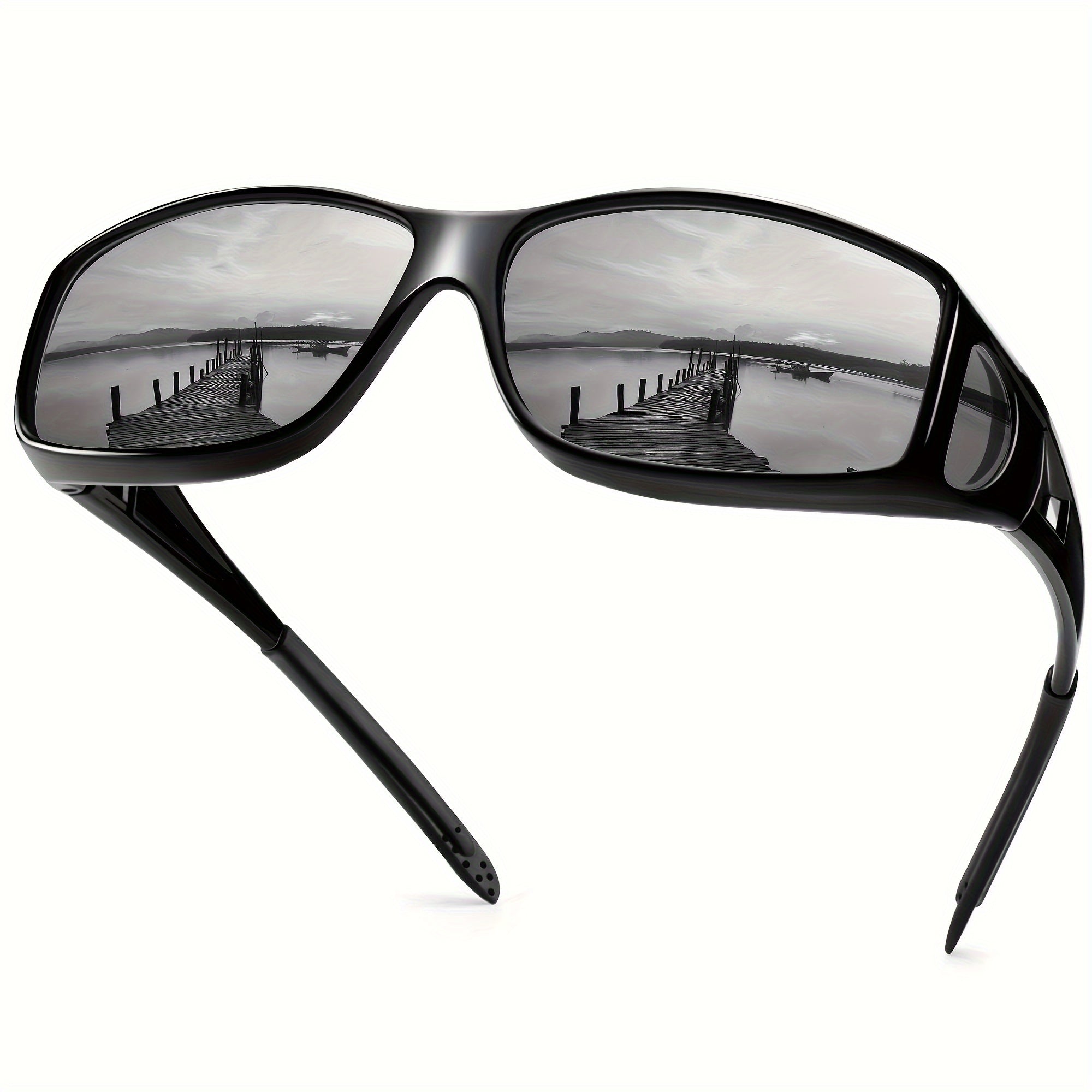 Fashionable Glasses for Both Men And Women with Rectangular Frames, Lenses, Designed to Fit Over
