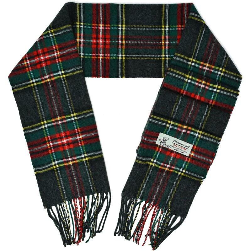 Scottish Stewart Tartan Plaid Luxurious Winter Scarf Soft Cashmere Feel 72"x12", Scottish Heritage Holiday Gift